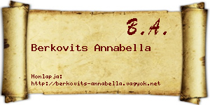 Berkovits Annabella névjegykártya